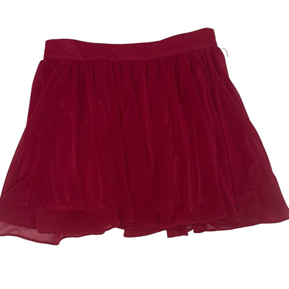 NWT- Forever 21 Red Layered Mini Skirt - Picture 1 of 5